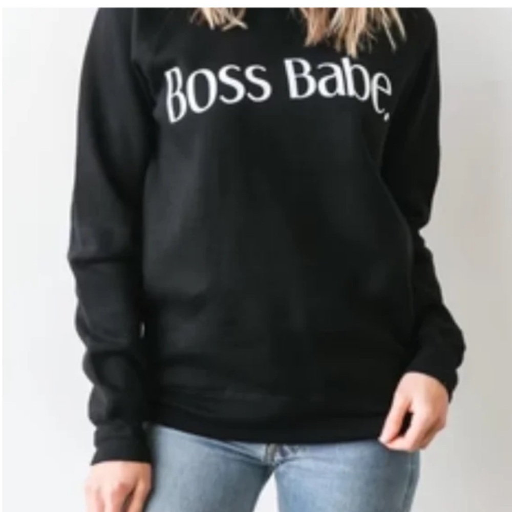 Brunette The Label Black 'Boss Babe' Sweatshirt